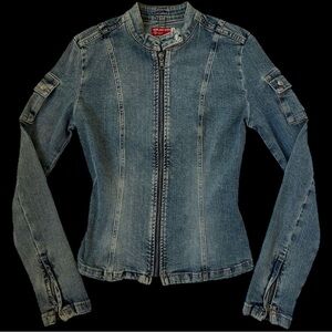 GUESS vintage zip up denim zip up